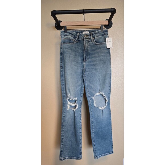 Good American distressed jeans women's size 4 NWT - Picture 1 of 10